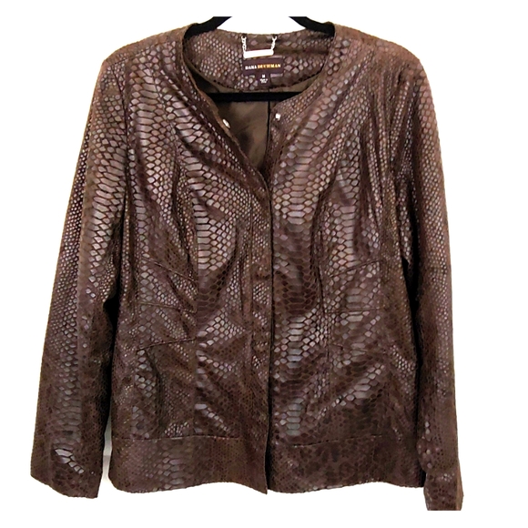 Dana Buchman Jackets & Blazers - Dana Buchman Brown Snakeskin Faux Leather Medium